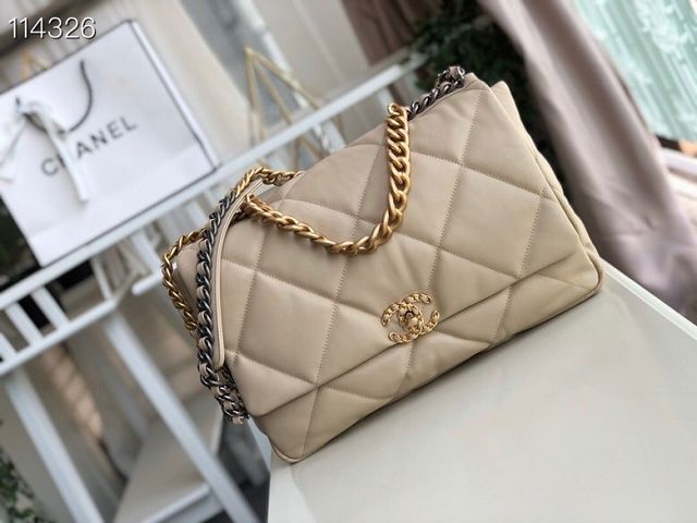 2020 CC original lambskin 19 maxi flap bag AS1162 beige