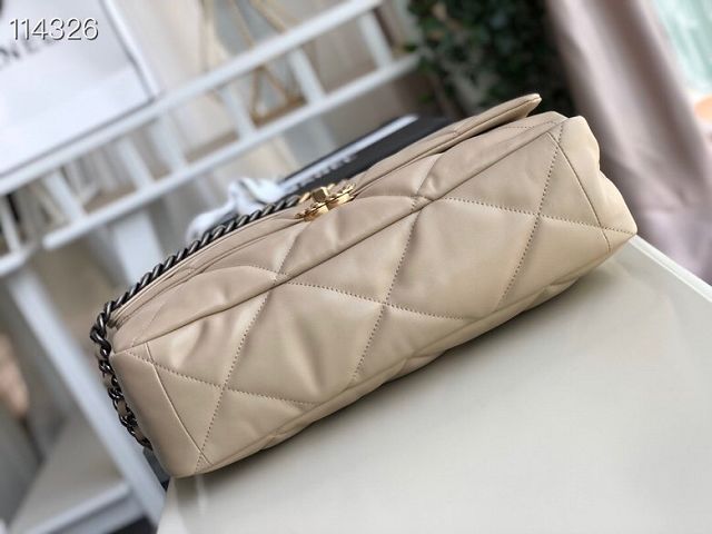 2020 CC original lambskin 19 maxi flap bag AS1162 beige