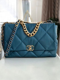 2020 CC original lambskin 19 maxi flap bag AS1162 turquoise