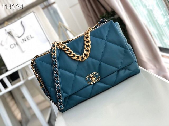 2020 CC original lambskin 19 maxi flap bag AS1162 turquoise