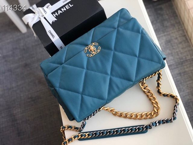 2020 CC original lambskin 19 maxi flap bag AS1162 turquoise