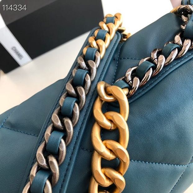 2020 CC original lambskin 19 maxi flap bag AS1162 turquoise