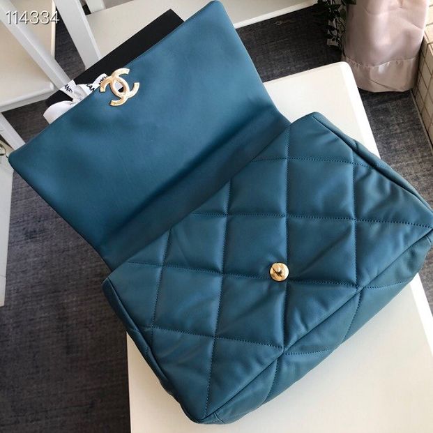 2020 CC original lambskin 19 maxi flap bag AS1162 turquoise