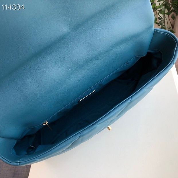 2020 CC original lambskin 19 maxi flap bag AS1162 turquoise