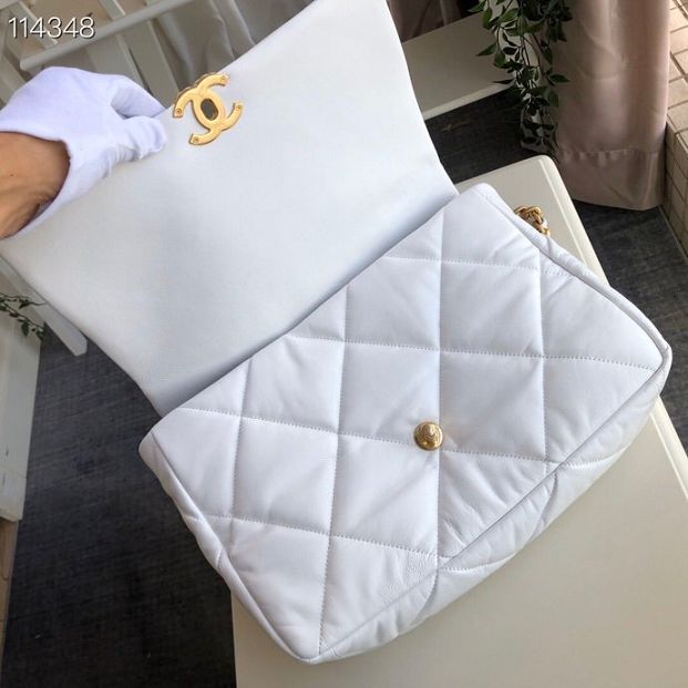 2020 CC original lambskin 19 maxi flap bag AS1162 white