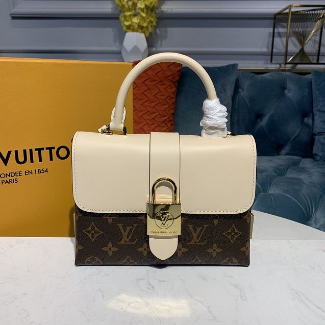 louis vuitton original calfskin&monogram locky bb M44653 beige