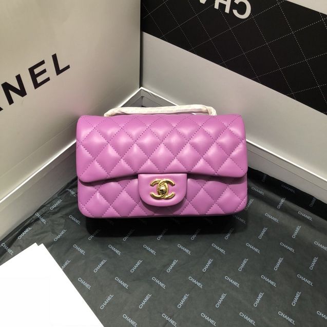 CC original lambskin mini flap bag A69900 purple