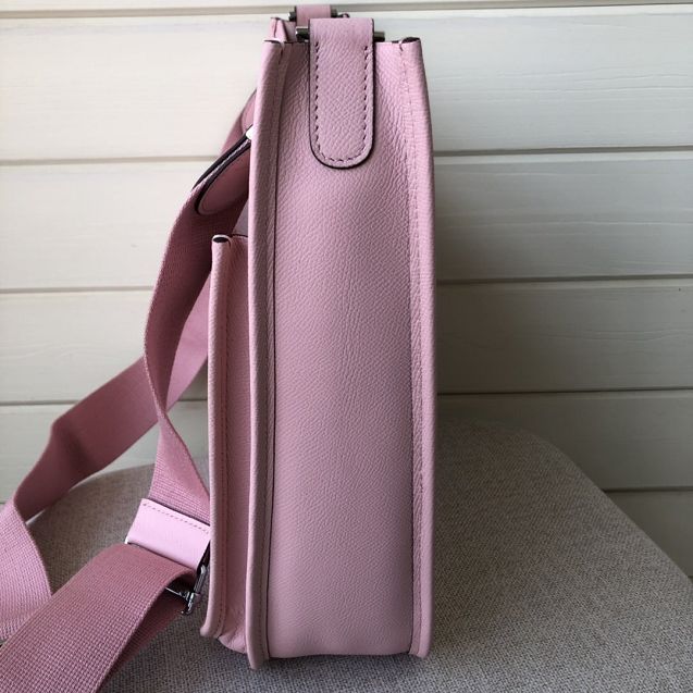 Hermes original epsom leather evelyne pm shoulder bag E29-2 pink