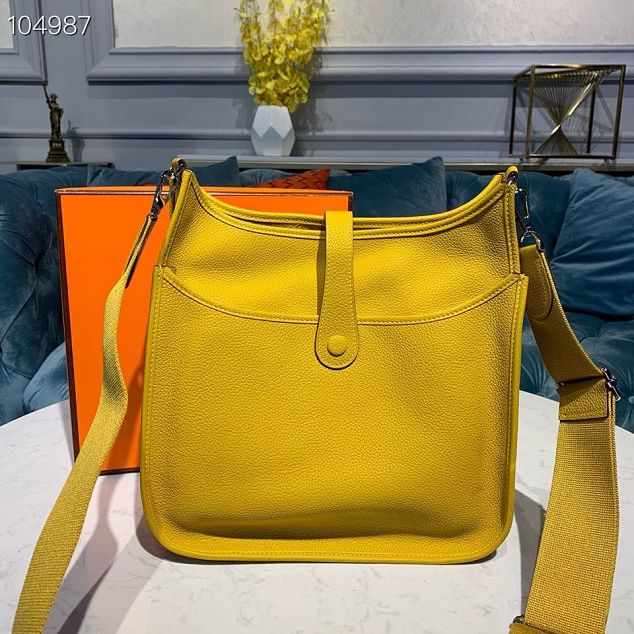 Hermes original togo leather evelyne pm shoulder bag E29 yellow