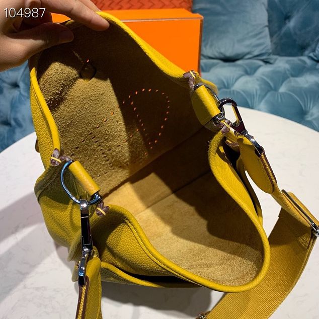 Hermes original togo leather evelyne pm shoulder bag E29 yellow