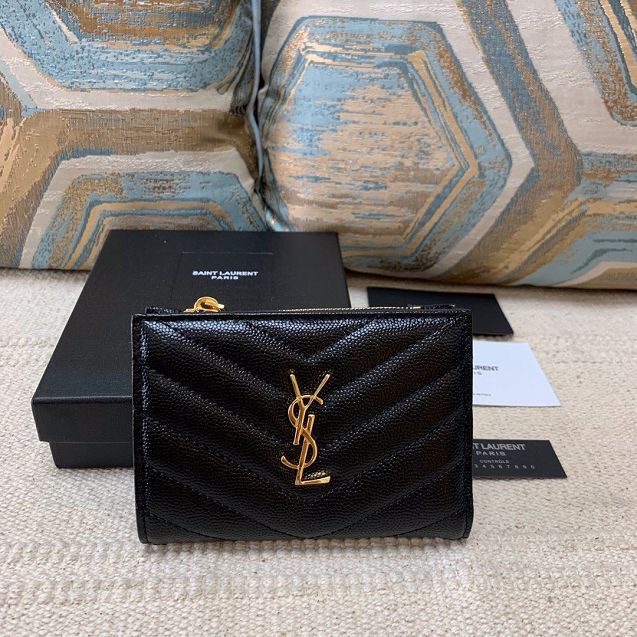 YSL original grained calfskin wallet 575974 black