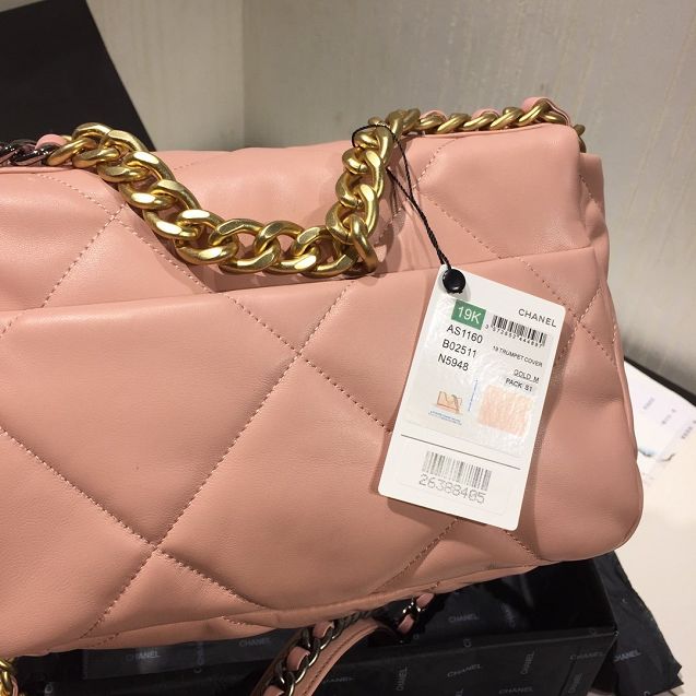 2020 CC original lambskin 19 flap bag AS1160 light pink