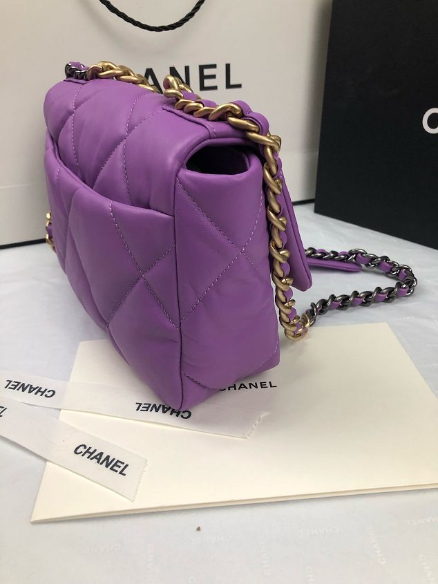 2020 CC original lambskin 19 flap bag AS1160 purple