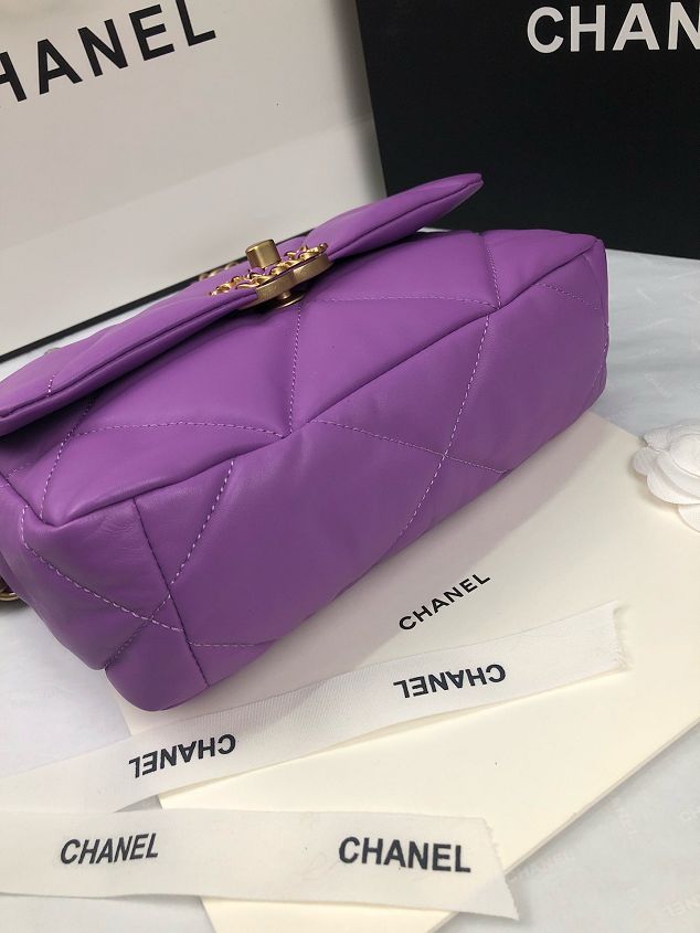 2020 CC original lambskin 19 flap bag AS1160 purple