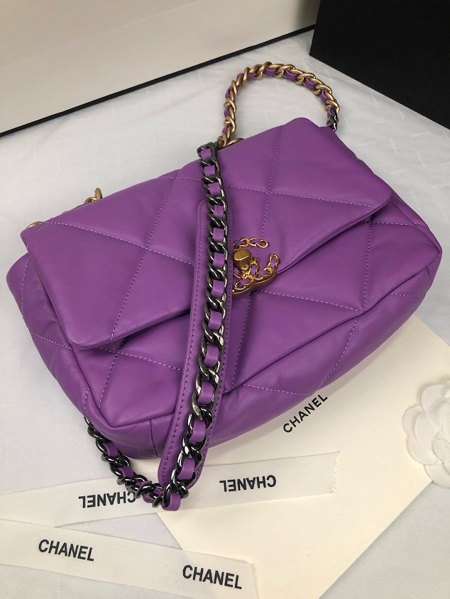 2020 CC original lambskin 19 flap bag AS1160 purple