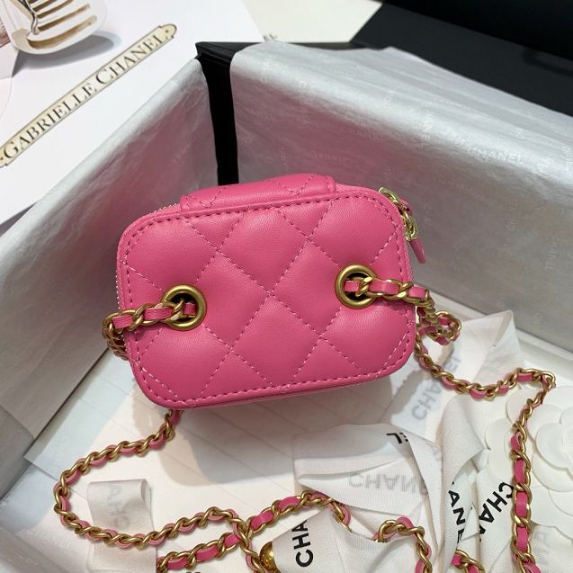 2020 CC original lambskin small box with chain AP1447 pink