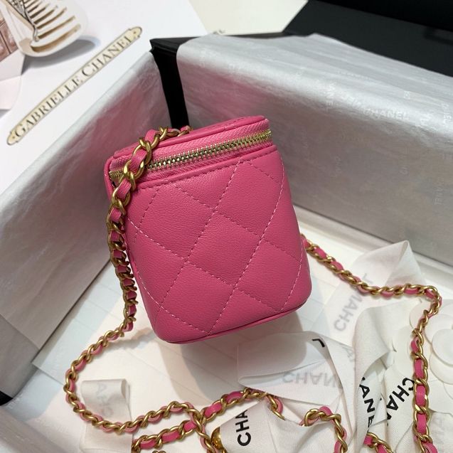 2020 CC original lambskin small box with chain AP1447 pink