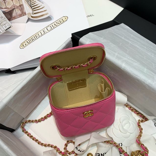 2020 CC original lambskin small box with chain AP1447 pink