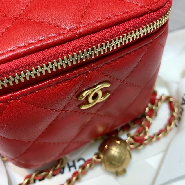 2020 CC original lambskin small box with chain AP1447 red