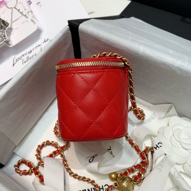 2020 CC original lambskin small box with chain AP1447 red