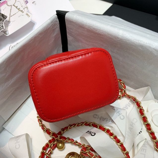 2020 CC original lambskin small box with chain AP1447 red