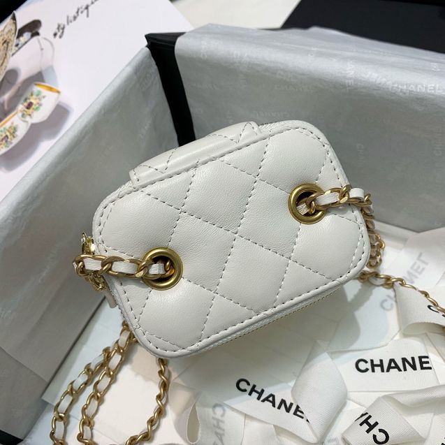 2020 CC original lambskin small box with chain AP1447 white