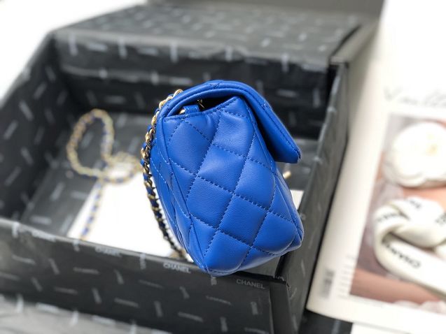 2020 CC original lambskin flap bag AS1787 blue