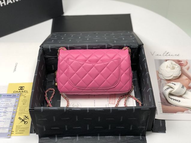 2020 CC original lambskin flap bag AS1787 pink