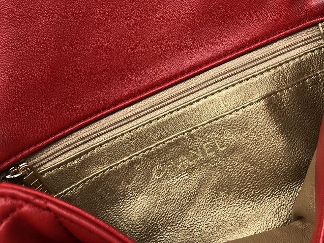 2020 CC original lambskin flap bag AS1787 red