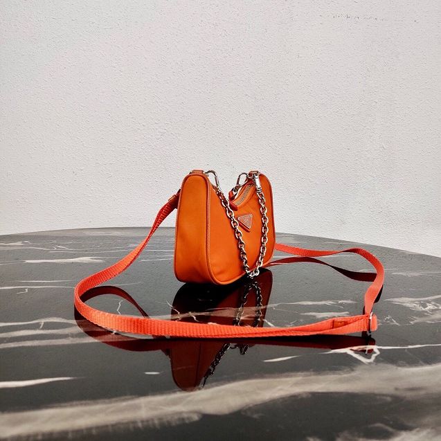 Prada original nylon mini hobo bag 1TT122 orange