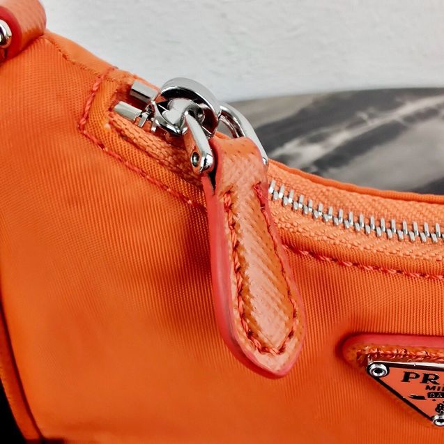 Prada original nylon mini hobo bag 1TT122 orange