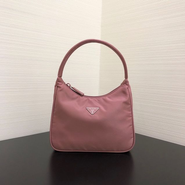 Prada original nylon mini hobo bag MV519 light pink