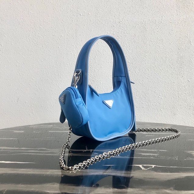 Prada original nylon re-edition 2000 hobo bag 1BC114 blue