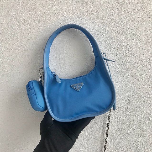 Prada original nylon re-edition 2000 hobo bag 1BC114 blue