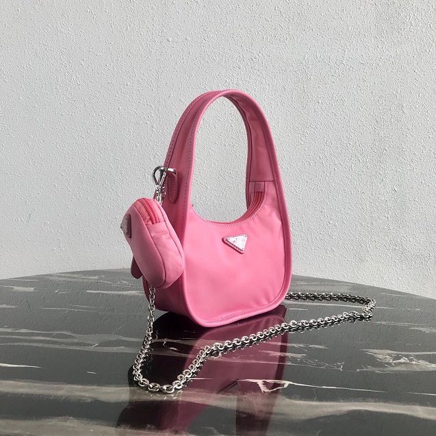 Prada original nylon re-edition 2000 hobo bag 1BC114 pink