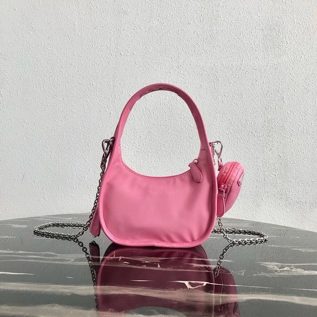 Prada original nylon re-edition 2000 hobo bag 1BC114 pink