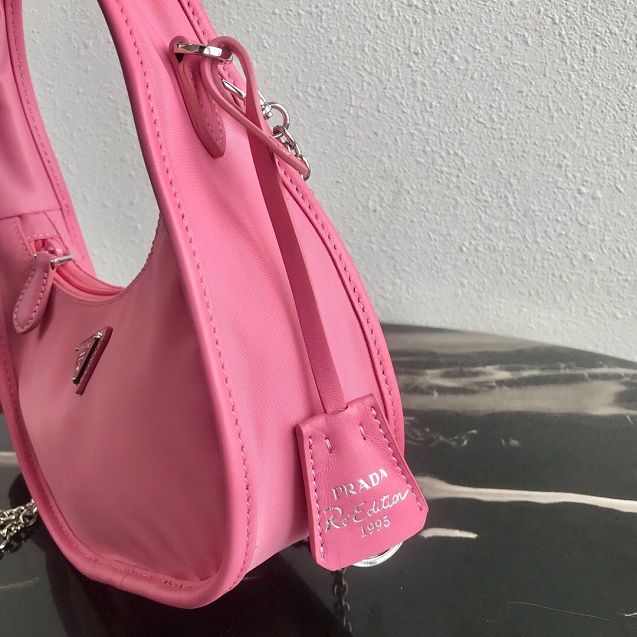 Prada original nylon re-edition 2000 hobo bag 1BC114 pink