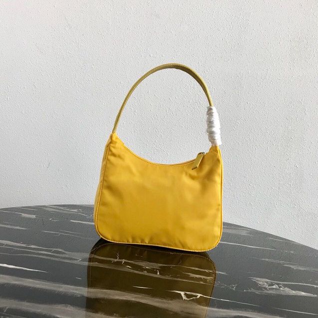 Prada original nylon mini hobo bag MV519 yellow