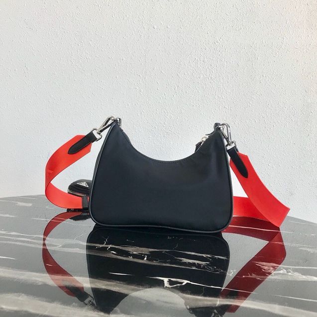 Prada original nylon shoulder bag 1BH204 black