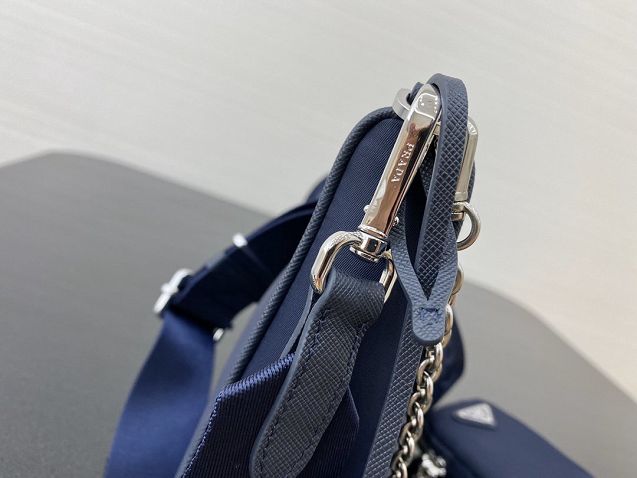 Prada original nylon shoulder bag 1BH204 navy blue