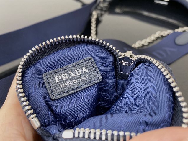 Prada original nylon shoulder bag 1BH204 navy blue