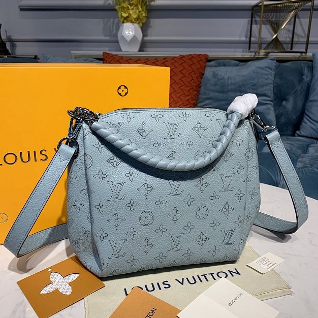 Louis vuitton original mahina leather babylone M55907 light blue