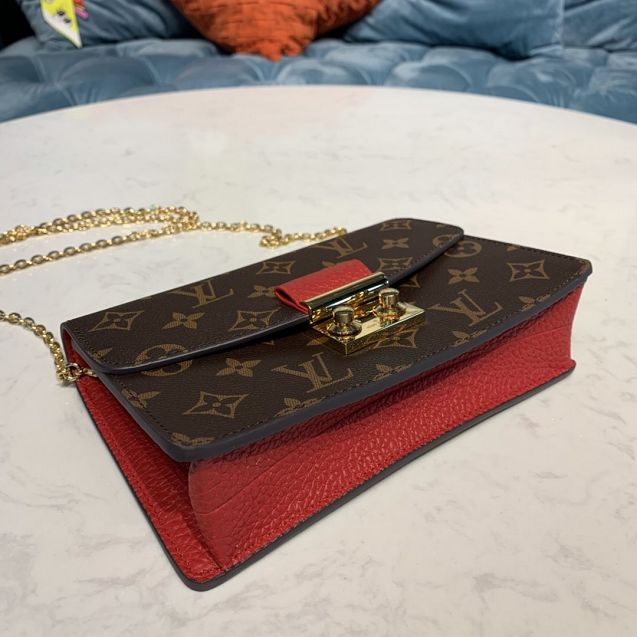 Louis vuitton original monogram croisette chain wallet m60458 red