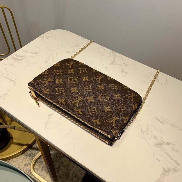 Louis vuitton original monogram double zip pochette M63905 