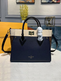 louis vuitton original calfskin on my side tote bag M53823 navy blue