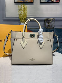 louis vuitton original calfskin on my side tote bag M53826 beige