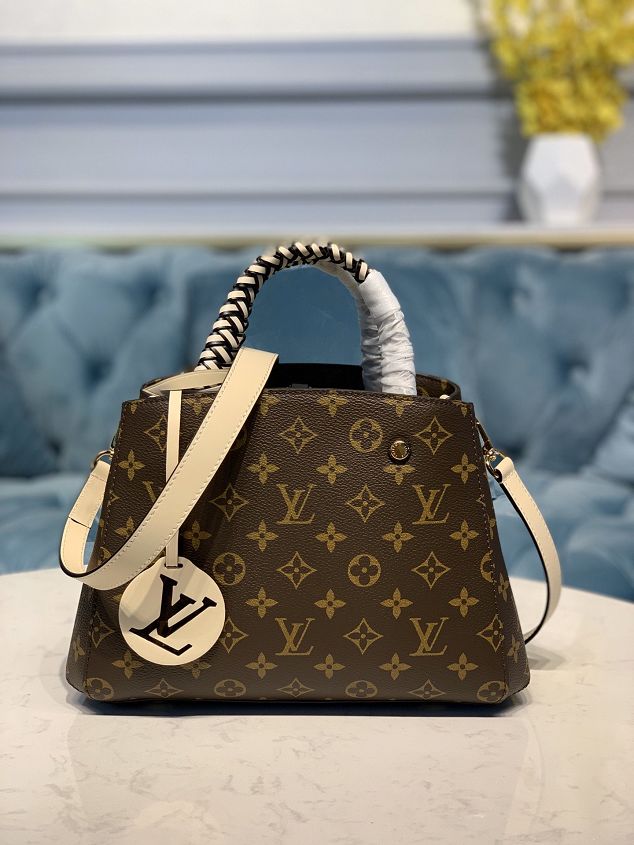 2020 louis vuitton original monogram canvas montaigne BB M45311 white