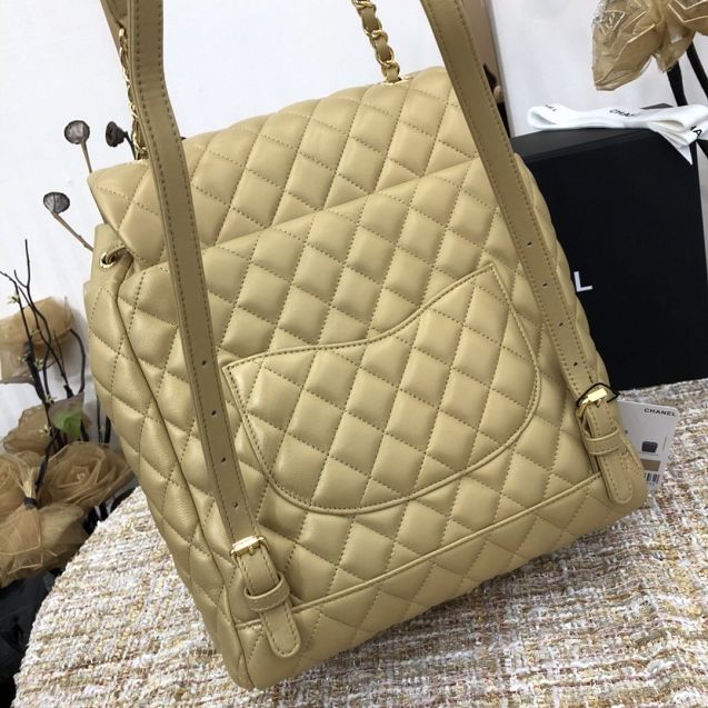 CC original lambskin large backpack A91122 gold