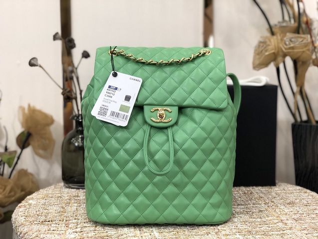 CC original lambskin large backpack A91122 green