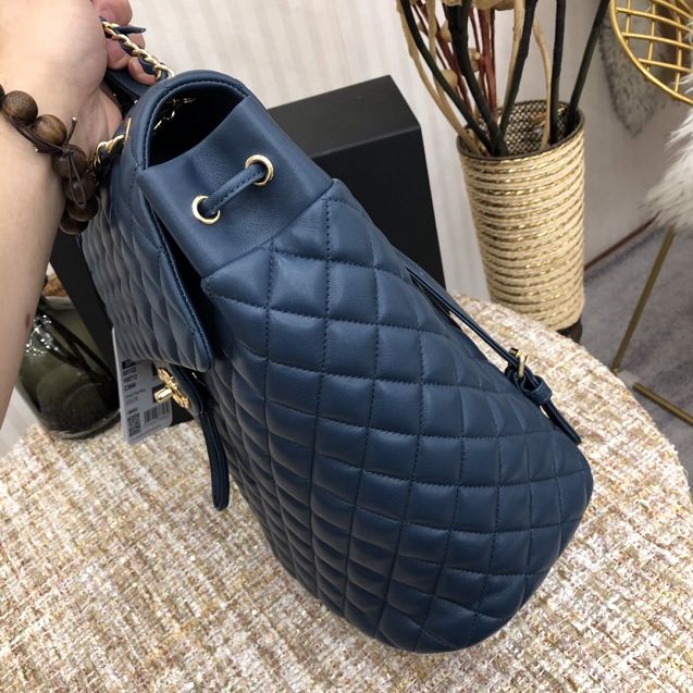 CC original lambskin large backpack A91122 navy blue